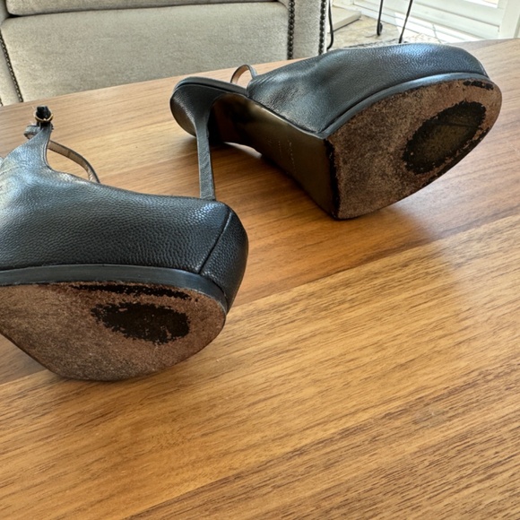 Yves Saint Laurent - Black, Platform, Sling Back Stiletto - Size 37 (US - 7) - Picture 10 of 10